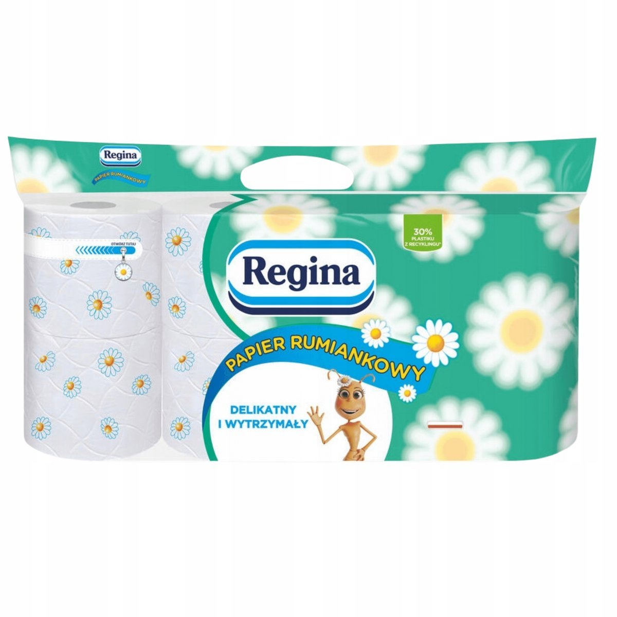 REGINA Papier Toaletowy Rumiankowy Delikatny dla Skóry Wytrzymały 8 Rolek