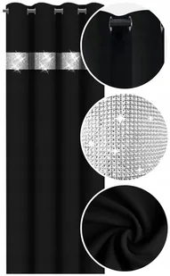 ZASŁONA GŁADKA Z CYRKONIAMI 145x230 NA KÓŁKACH ZASŁONY NA PRZELOTKACH - Zasłony - miniaturka - grafika 1