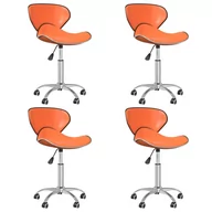 Krzesła - Lumarko Obrotowe krzesła stołowe, 4 szt., pomarańczowe, sztuczna skóra - miniaturka - grafika 1