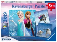 Puzzle - Ravensburger, puzzle, Disney, Kraina Lodu, 3x49 el. - miniaturka - grafika 1