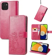 Etui i futerały do telefonów - König Design Etui kompatybilne z Samsung Galaxy A03 Etui na telefon komórkowy ze skóry syntetycznej - Etui na telefon komórkowy różowo-czerwone - miniaturka - grafika 1