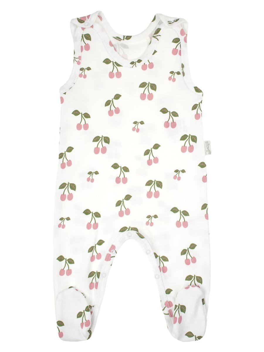 Dziewczęcy śpioch bawełniany Wisienki białe Nicol,r.56