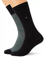Skarpetki męskie - Tommy Hilfiger Spacedye Rib Sock Classic skarpety męskie, zielony czarny, 43-46 EU - miniaturka - grafika 1