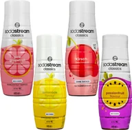 Syropy i koncentraty owocowe - 4x Syrop do SodaStream 440ml - Pink Grejpfruit Zero, Lemon Zero, Wiśnia Bez Cukru, Passionfruit Zero - miniaturka - grafika 1