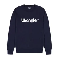 Bluzy męskie - BLUZA MĘSKA GRANATOWA REGULAR BRZ KAPTURA LOGO WRANGLER S - miniaturka - grafika 1