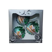 Bombki - Zestaw bombek szklanych DEKOR III 8 cm 3 sztuki mix - miniaturka - grafika 1