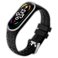 Akcesoria do smartwatchy - Opaska pasek sportowy Vanfone do Xiaomi Mi Band 5/6/7, czarno-szary - miniaturka - grafika 1