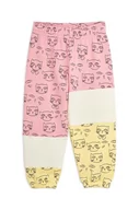 Spodnie i spodenki dla dziewczynek - Mini Rodini spodnie dresowe bawełniane dziecięce kolor różowy wzorzyste - miniaturka - grafika 1