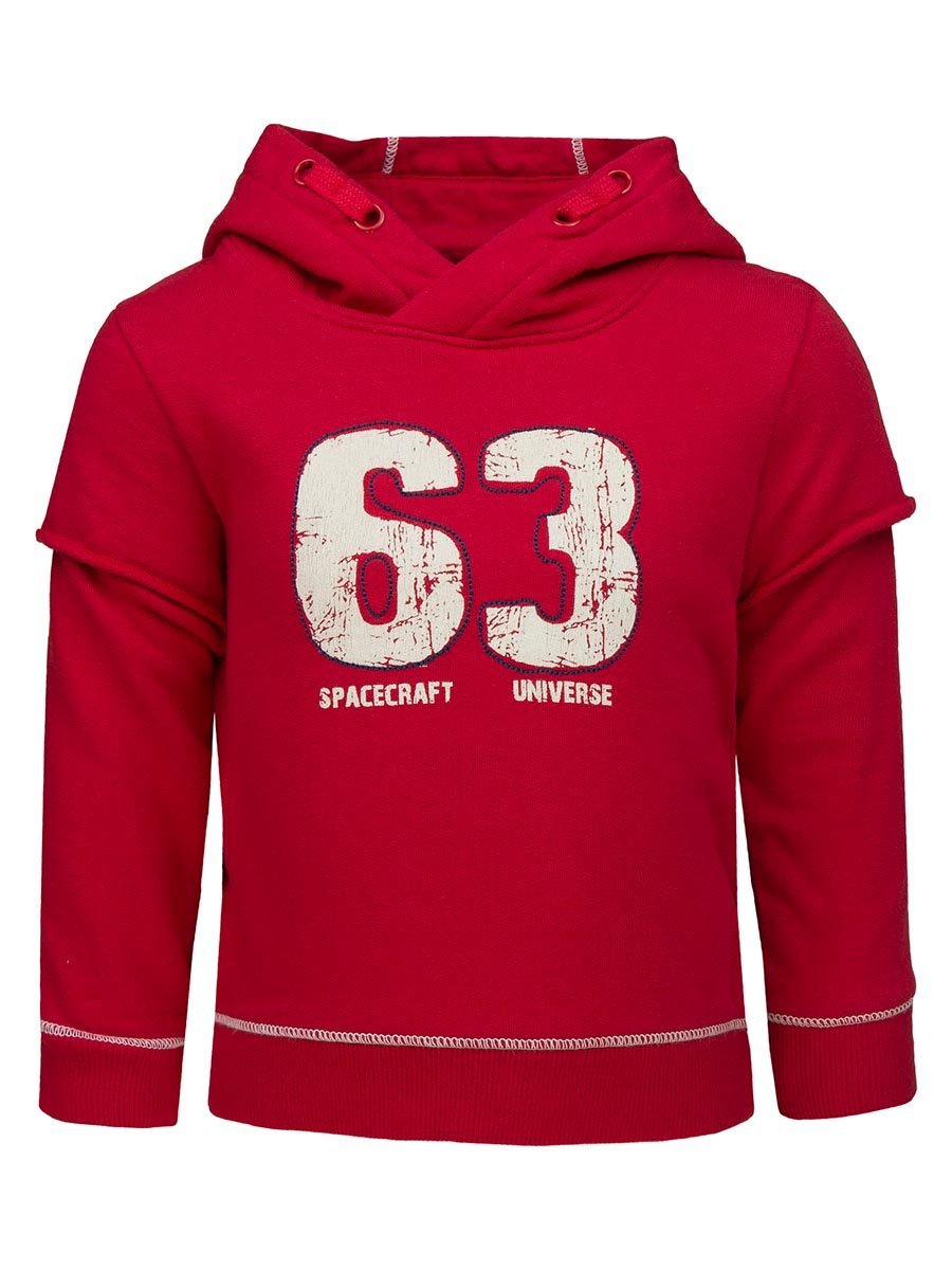 Chłopięca bluza bawełniana z kapturem czerwona Lief r.98