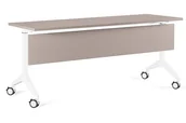 Biurka - Biurko na kółkach Yumi S - Biały - Stelaż, Blat i Panel Maskujący - 180x70 cm - YZ-14 Beżowy - miniaturka - grafika 1