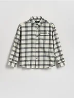 Bluzki dla chłopców - Reserved - Koszula oversize w kratę - złamana biel - miniaturka - grafika 1