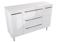 Szafki łazienkowe - Szafka Stojąca Z Blatem ATH 120 cm D - Biały Wysoki Połysk - Uchwyty Chromowane - miniaturka - grafika 1