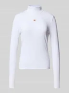 Swetry damskie - Bluzka z długim rękawem ze stójką - miniaturka - grafika 1