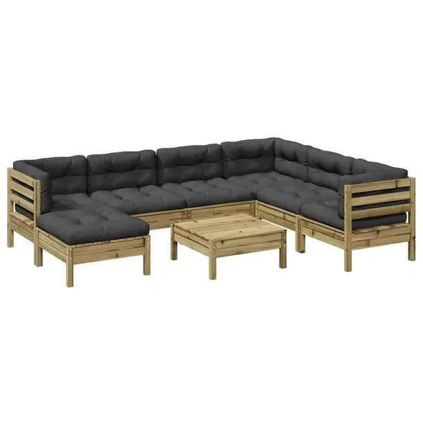 Zestaw Sofa Ogrodowa Antracyt 63x63x62,5 cm