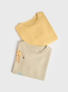 Reserved - Bawełniany longsleeve 2 pack - kremowy - Bluzki dla niemowląt - miniaturka - grafika 1