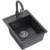 Zlewozmywaki - MYQ Color-Box BOXG1COL + Bateria stojąca Czarny - miniaturka - grafika 1