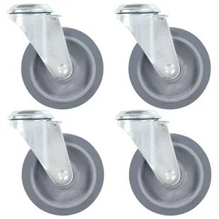 VidaXL 8 skrętnych kółek z otworem na śrubę, 100 mm 277861         VidaXL - Kółka i bloczki - miniaturka - grafika 1