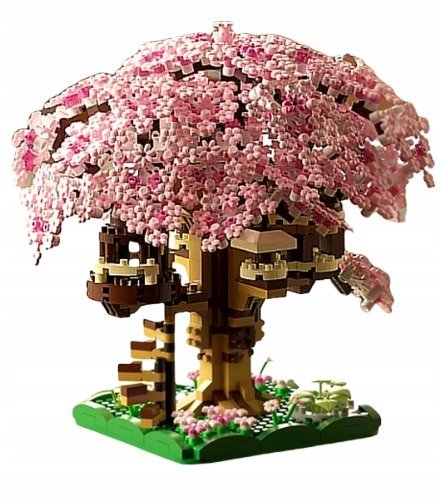 Klocki Kwiat Wiśni Japońskie Drzewko Różowe Drzewo Bonsai Kreatywny Prezent