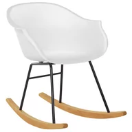 Krzesła - Beliani Krzesło bujane białe HARMONY 57190 - miniaturka - grafika 1