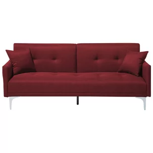 Beliani Sofa rozkładana czerwona LUCAN 14873 - Sofy i kanapy Beliani Sofa rozkładana czerwona LUCAN 14873 - Sofy i kanapy - miniaturka - grafika 1