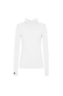 Koszulki i topy damskie - Madnezz House Damska koszulka golfowa z długim rękawem, biały, M - grafika 1