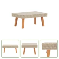 Ławy i stoliki kawowe - The Living Store Stolik kawowy ogrodowy z polirattanu beżowy - miniaturka - grafika 1