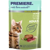 Mokra karma dla kotów - PREMIERE Cats Love Nature Deluxe Ragout Kaczka 96x100 g - miniaturka - grafika 1