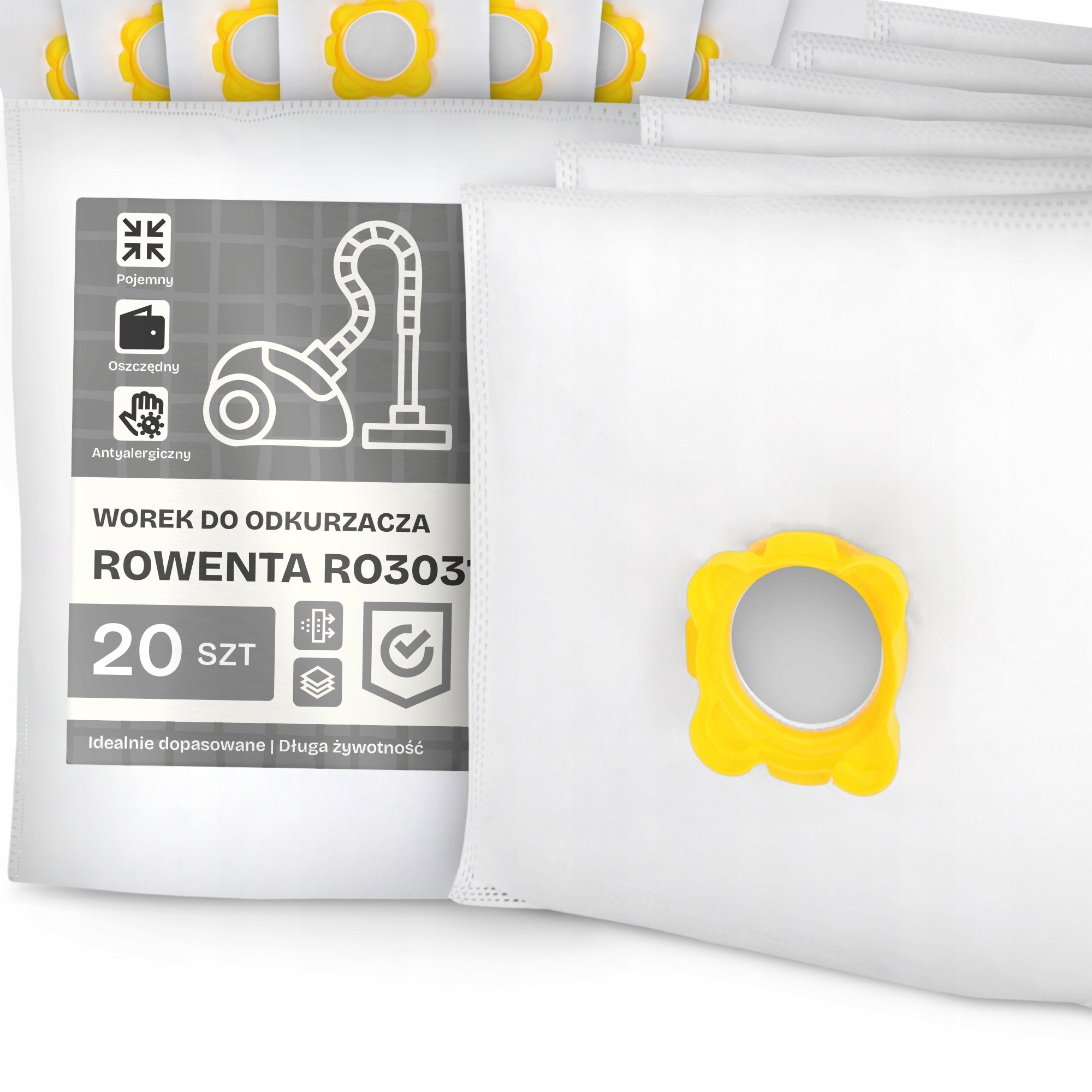 20x Worek do Odkurzacza Rowenta RO3031 Syntetyczny Mikrowłókna Duży Work G9