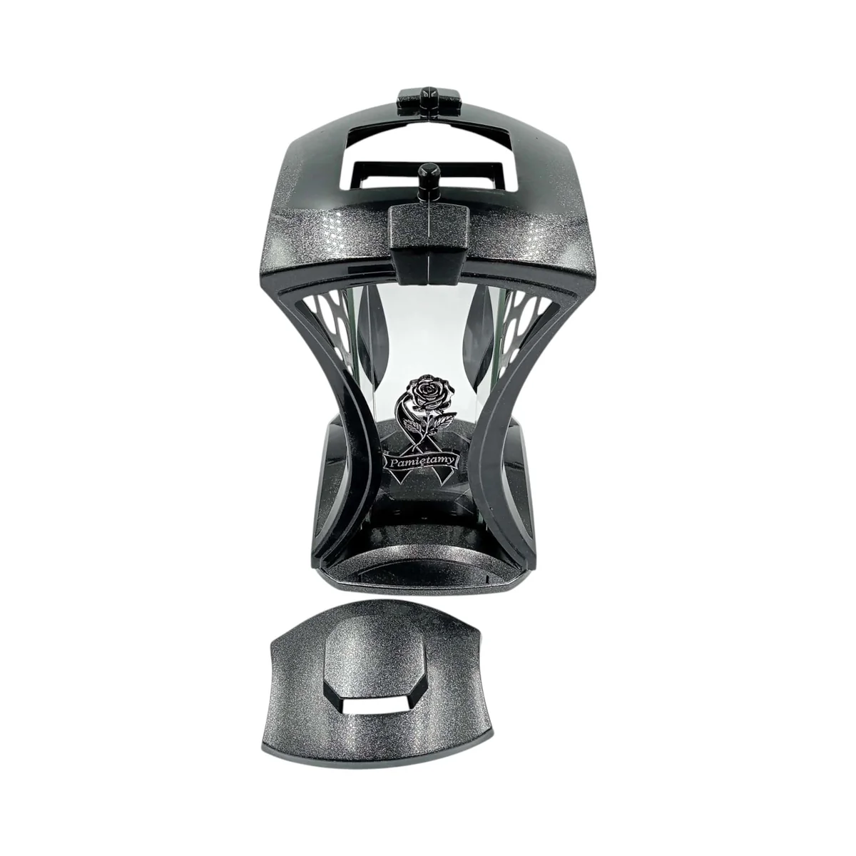 Znicz czarny - pamiętamy - róża - czarno- srebrny - pamiętamy - 35 cm - LS19 SYDNEY 4