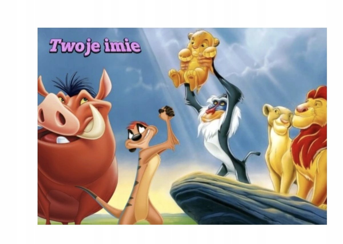 Puzzle KRÓL LEW SIMBA PREZENT A3 252 el z Nadrukiem + IMIĘ Pudełko 39