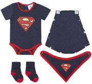 Komplety dla niemowląt - Komplet niemowlęcy dla chłopca Superman Granatowy Melanż - miniaturka - grafika 1