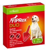 Artykuły przeciw pasożytom - Vet-Agro VET-AGRO FIPREX DUO L 268 mg + 241,2 mg roztwór do nakrapiania dla psów 44868-uniw - miniaturka - grafika 1