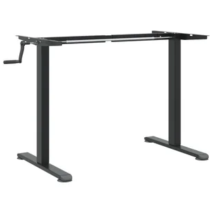 vidaXL Rama biurka do pracy na stojąco, czarna, (94-135)x60x(70-114)cm - Biurka - miniaturka - grafika 1