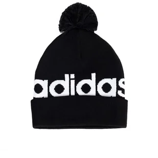 Czapka adidas Sportswear Pompom Beanie H32425 - czarne - Czapki i chusty sportowe męskie - miniaturka - grafika 1