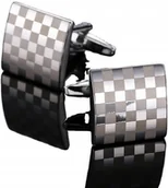 Spinki do mankietów i krawatów - Spinki do mankietów wzór SREBRNA SZACHOWNICA - miniaturka - grafika 1