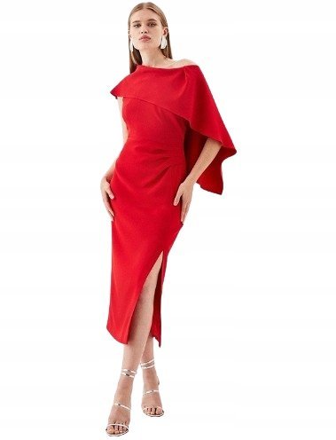 KAREN MILLEN SUKIENKA KOKTAJLOWA CZERWONA 36 1Y1M