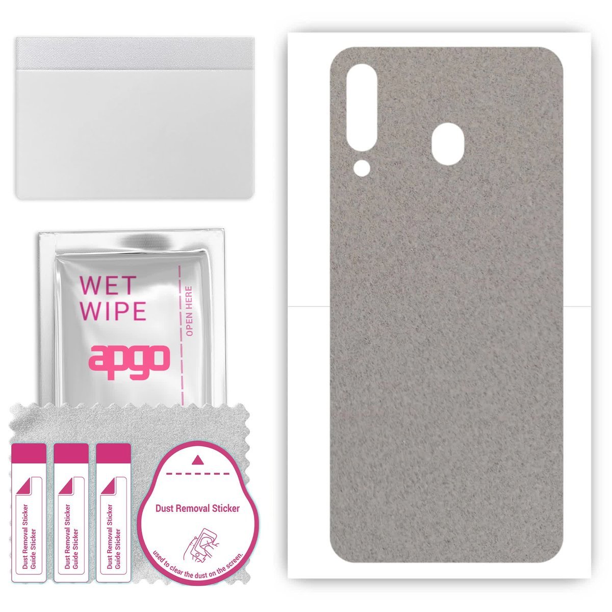 Folia naklejka skórka strukturalna na TYŁ Zamsz do Samsung Galaxy M30 A40s - Zamsz Szary - apgo SKINS