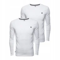 Koszulki męskie - Zestaw longsleeve męski z elastanem biały 2-pak Ombre Z40 V2 rozmiar XL - miniaturka - grafika 1
