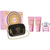 Zestawy perfum damskich - Versace Bright Crystal zestaw Edt 90 ml + Mleczko do ciała 100 ml + Żel pod prysznic 100 ml + Torebka dla kobiet - miniaturka - grafika 1