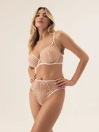 Majtki damskie - Majtki z wysokim stanem Batty Esotiq kremowy M - miniaturka - grafika 1