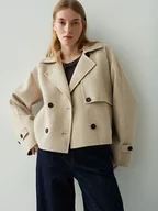 Kurtki damskie - OPUS Kurtka przejściowa "Haili" w kolorze beżowym - miniaturka - grafika 1