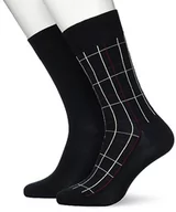 Skarpetki męskie - Hudson Skarpety męskie 024410 TRAFFIC, 2-pak, dzianina, 43/46, granatowe, dwupak, nowoczesna kratka i artykuł uniwersalny, morski, 43-46 EU - miniaturka - grafika 1