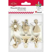 Pozostałe akcesoria dla plastyków - Hasta Ozdoba dekoracyjna Spinacz Drew Swieta 441243 Op6szt - miniaturka - grafika 1