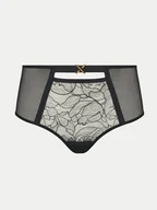 Majtki damskie - Chantelle X Figi klasyczne z wysokim stanem Xquisite C01AC5 Czarny - miniaturka - grafika 1