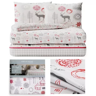 AmeliaHome Pościel flanelowa 200x220 + poszewki /AH/SNUG/SIL/2022 - Pościel - miniaturka - grafika 1