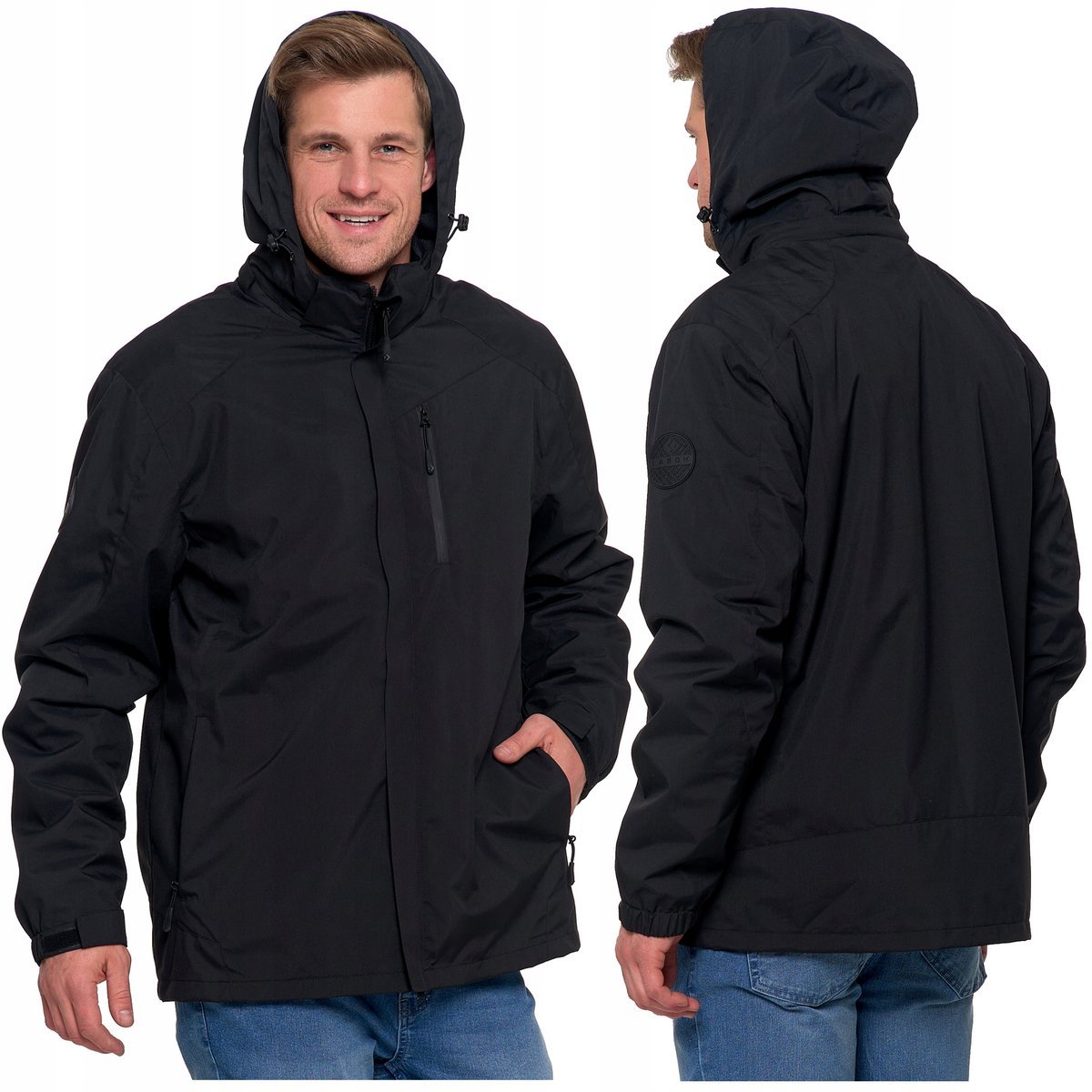 KURTKA MĘSKA 3w1 z Odpinanym Polarem WODOODPORNA Przejściowa MORAJ r. XL