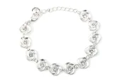 Bransoletki - Bransoletka Srebrne Kwiaty Z Cyrkoniami - miniaturka - grafika 1