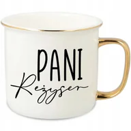 Kubki - KUBEK UCHO RANT ZŁOTY PORCELANOWY RETRO 280ML PREZENT DLA REŻYSER MIX WZORY - miniaturka - grafika 1