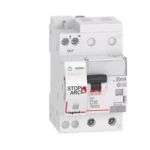 Przeciwpożarowy detektor iskrzenia DX3 STOP ARC zintegrowany z RCCB 2P 10kA C10 30mA Typ A Legrand 415965 - Pozostałe detektory - miniaturka - grafika 1