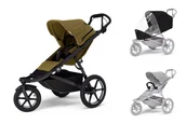 Wózki dziecięce - Wózek sportowy Thule Urban Glide 3 Nutria green + Pałąk bezpieczeństwa + Osłona przeciwdeszczowa - miniaturka - grafika 1